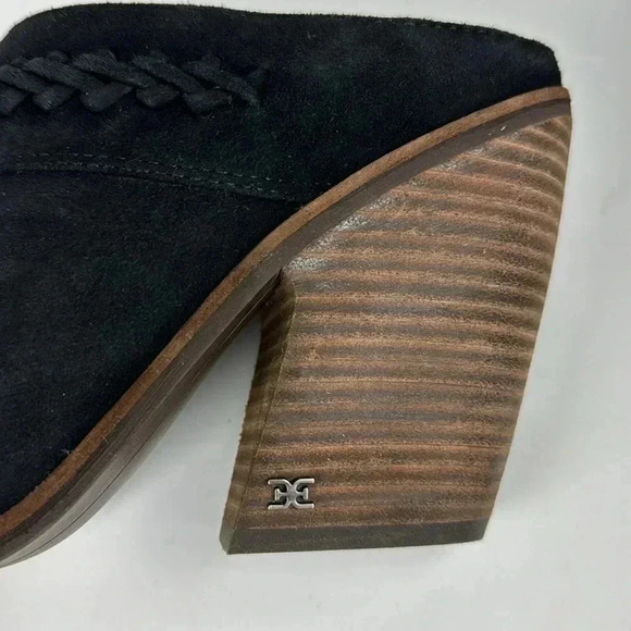 Sam Edelman Alison Desert Olive Pointed Toe Stacked Heel Leather Mules SZ 10 - Picture 8 of 9